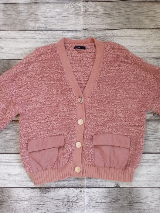 Piękny sweter kardigan Mohito 38 M oversize pudrowy róż