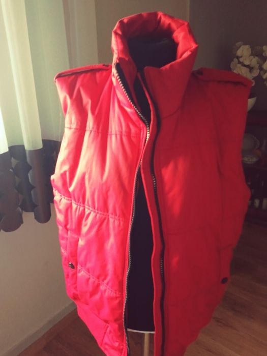 Kamizelka meska czerwona L pikowana zimowa