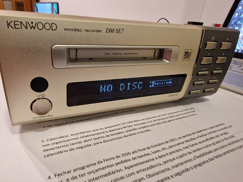 Kenwood DM SE7 Minidisc para peças ou reparação