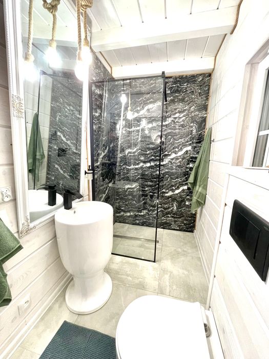 Zielony domek 12 osób Pilchy Roś basen sauna Mazury wynajem