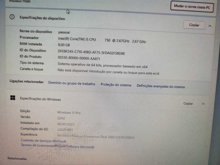 PC Desktop DELL PRECISION T1500 i5