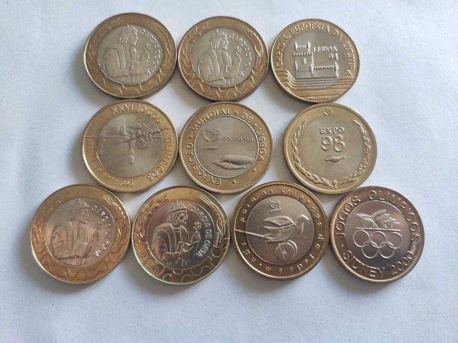 Conjunto de 10 moedas de 200$ TODAS DIFERENTES em Excelente estado