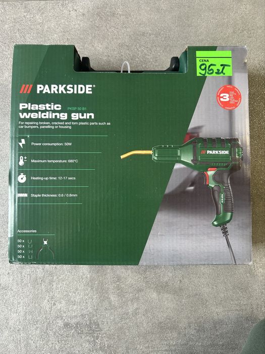 Zgrzewarka do plastiku zestaw z zszywkami 200sztuk Parkside.