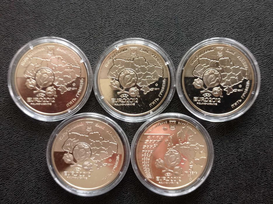 Фінальний турнір чемпіонату Європи з футболу.5 монет України по 5 грн.