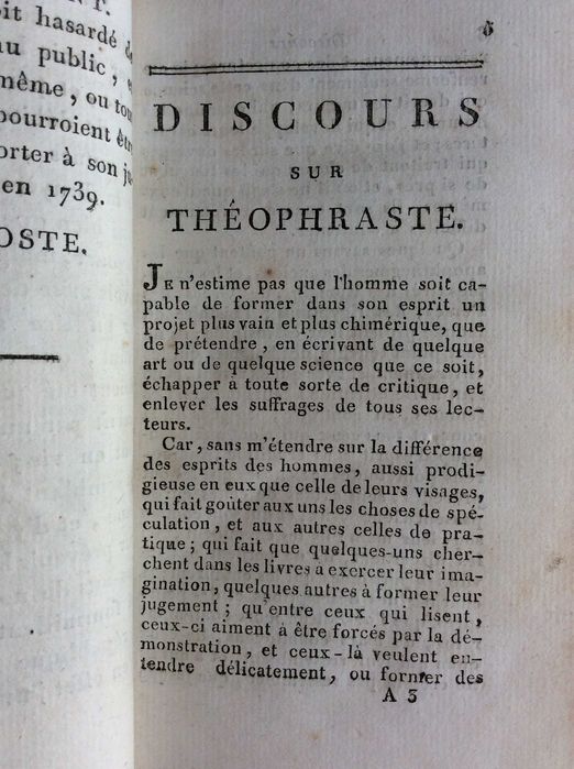 Les Caractères de Théophraste, traduits du grec... 2 volumes ( obra completa ). Ano 1806