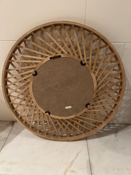 Espelho redondo madeira