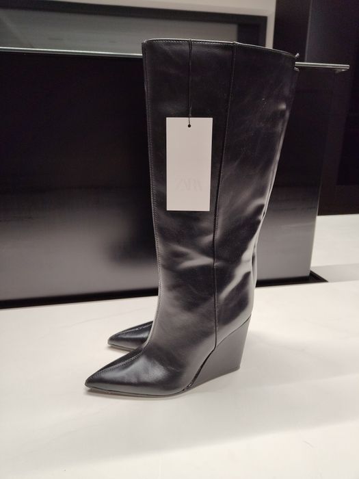 ZARA, kozaki na koturnie, roz. 38