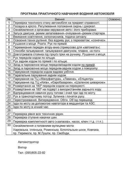 Авто інструктор. Суми. 240 грн. Авто инструктор. Сумы. Курси водіння