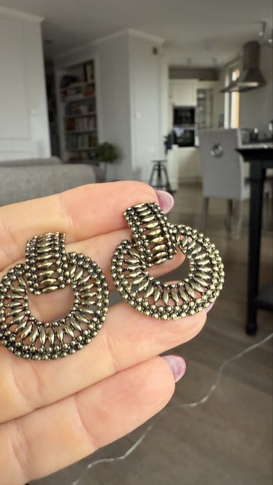 Massimo  dutti kolczyki  zlote miedziane