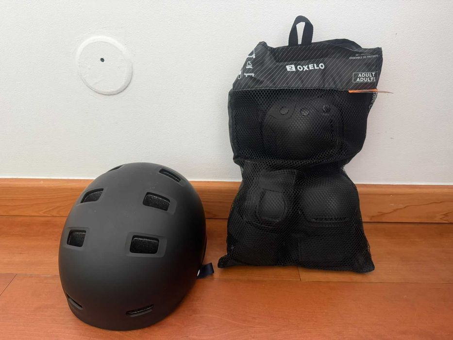 Kit Completo Patins Oxelo MF500 Tam. 42 + Proteções Fit500 (M) + Capacete MF500 (55-59 cm)