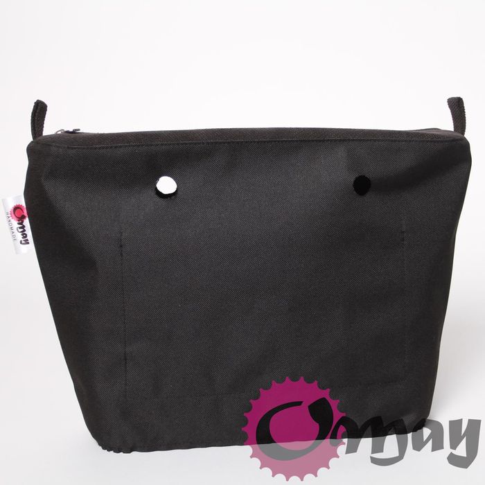 Czarny organizer do OBAG STANDARD +OPASKA welur struktura czarny OMAY