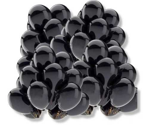 Balony lateksowe 10-calowe metalizowane CZARNE 10 szt ok. 25 cm