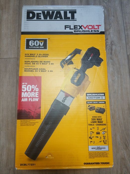 НОВИНКА! Аккумуляторная воздуходувка DEWALT DCBL772 X1 FLEX 60V MAX
