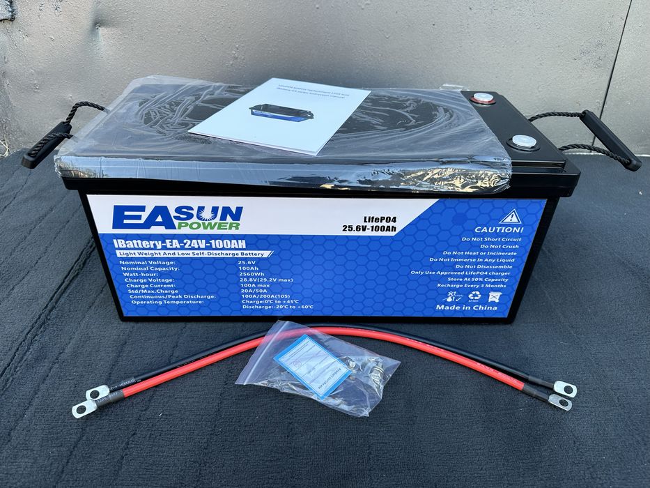 Батарея LiFePo4 24в - 100Ah EaSun, Kepworh (літій-залізо-фосфатні АКБ)