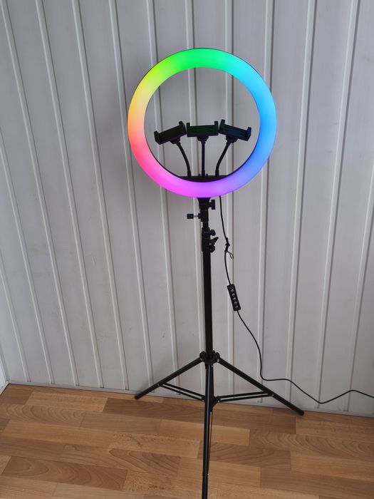 Кільцева лампа, кольорове кільце  MJ 36 RGB 36 см + штатів