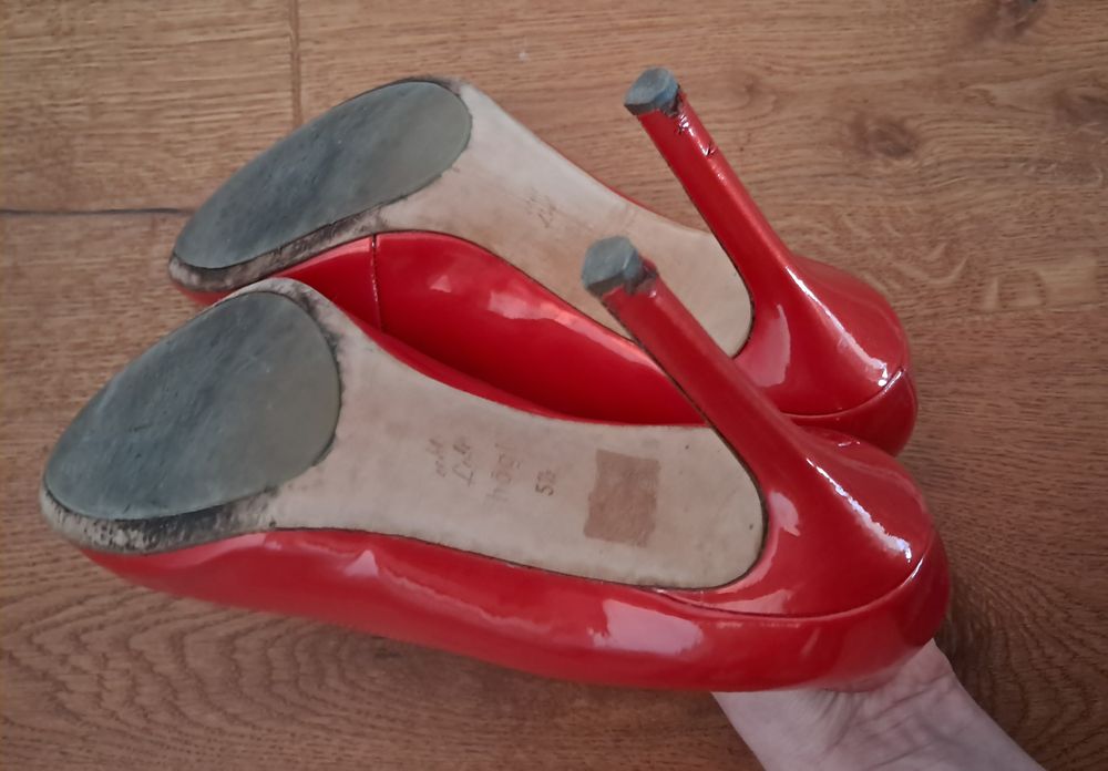 Czerwone szpilki open toe 38,5