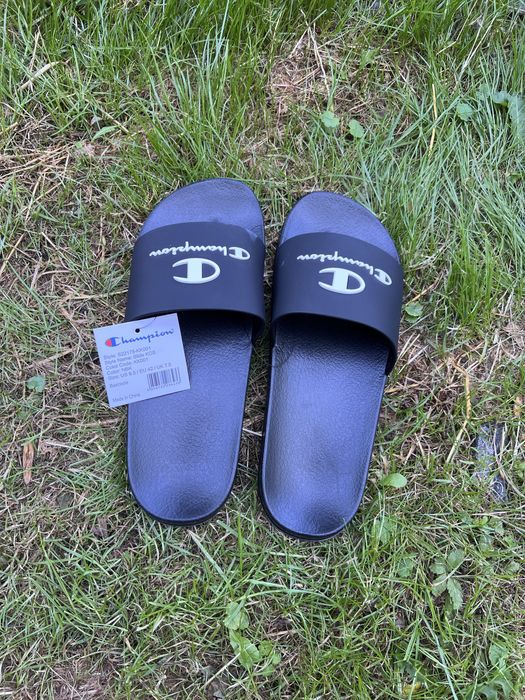 Тапки Champion оригінал нові чоловічі сині чорні сандалі шльопанці