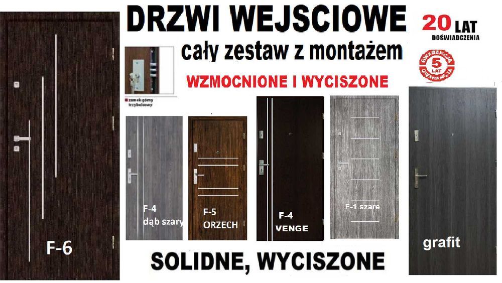 Drzwi wejściowe ZEWNĘTRZNE -wewnętrzne z montażem do mieszkania