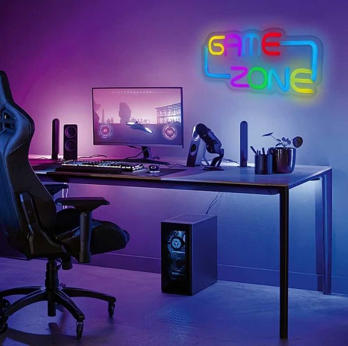 Неонова вивіска GAME ZONE / LED світильник для геймера / Ігрова зона