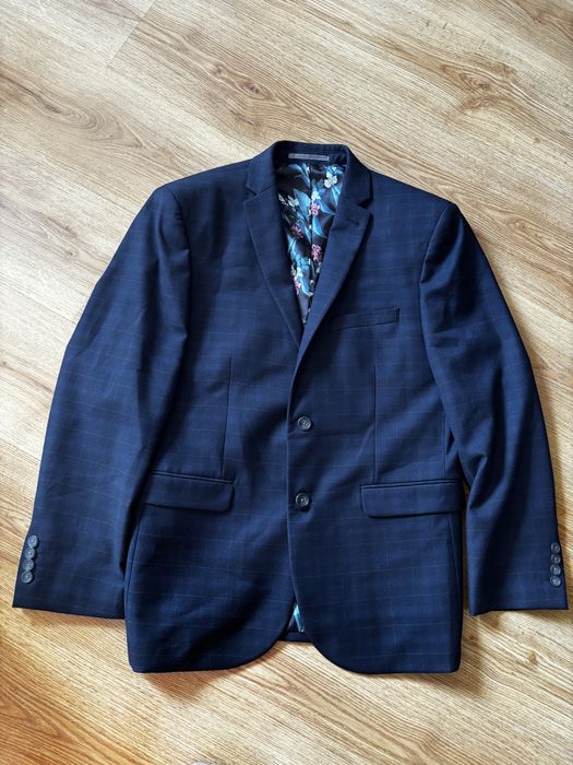 Granatowa Marynarka w kratkę NEXT L