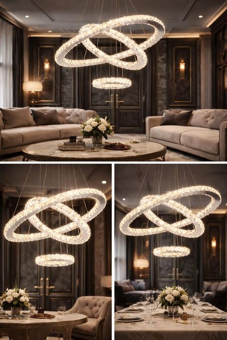 Candeeiro de teto moderno em cristal