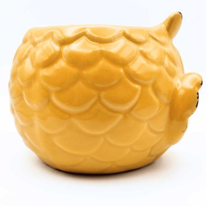 Osłonka na doniczkę żółta sowa