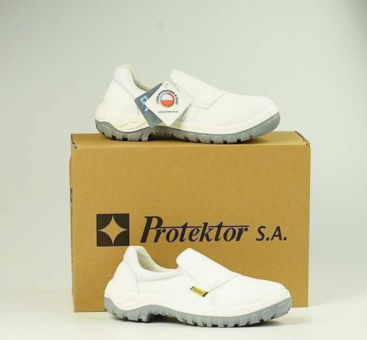 Obuwie Buty w drugim gatunku BHP wyprzedaż  półbuty Protektor  białe