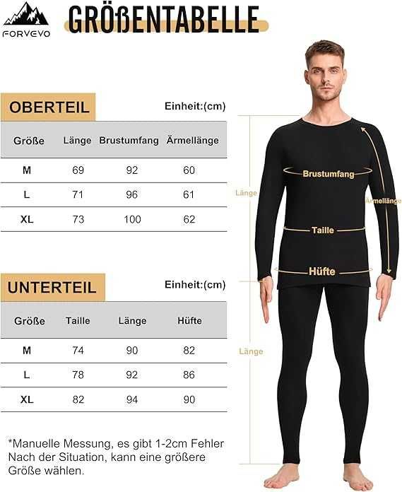 Bielizna Termiczna FORVEVO męska komplet bluza spodnie nowy L