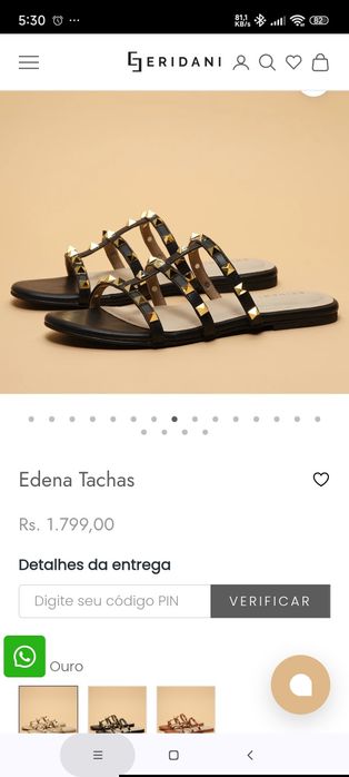 Sandálias elegantes com tachas douradas 42