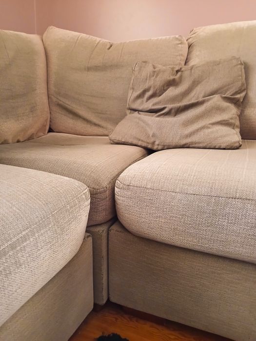 Sofa de canto cor bege