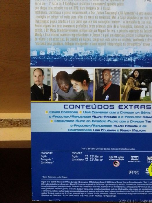 Série A PATOLOGISTA 1ª Temporada  5 Dvds Jill Hennessy LegPT Ferrer TV