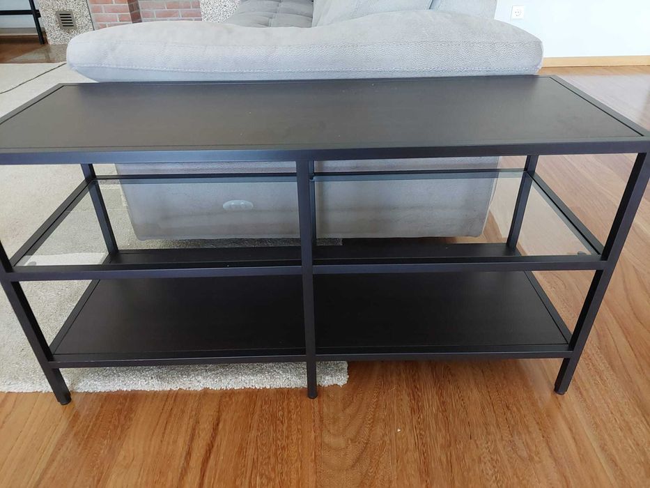 Mesa de apoio preta, 100x36x52