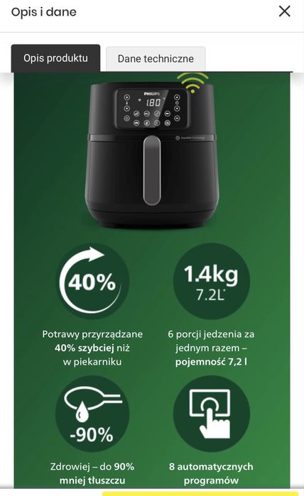 Airfryer Philips XXL Connected | HD9285/93 WiFi 7,2L