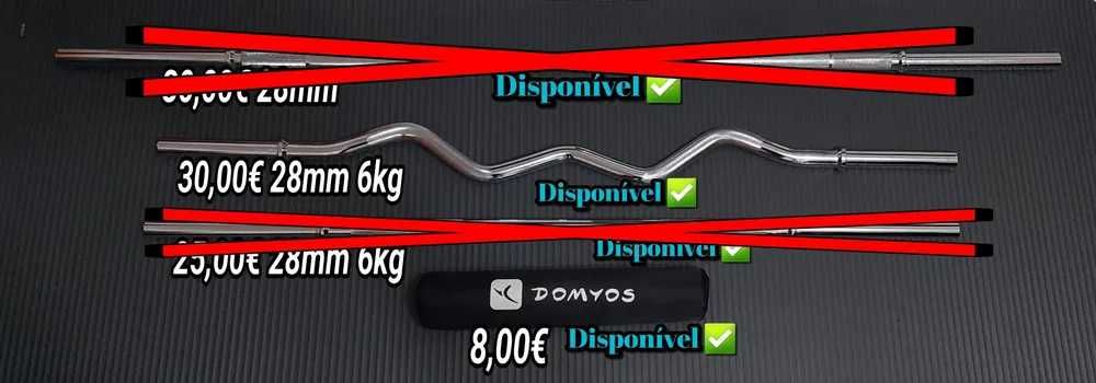 Barra w / Barra Curl 1,2M 28mm 6kg Musculação