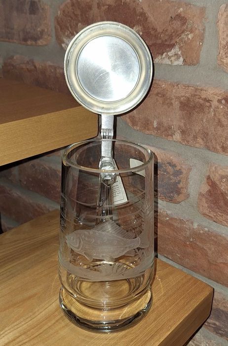 Szklany kufel z pokrywą Joska Glaskunsthandwerk