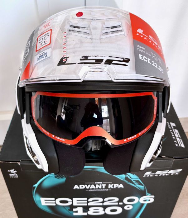 Capacete NOVO Modular 180° LS2 Advant Branco (43% DESCONTO) Tam XS