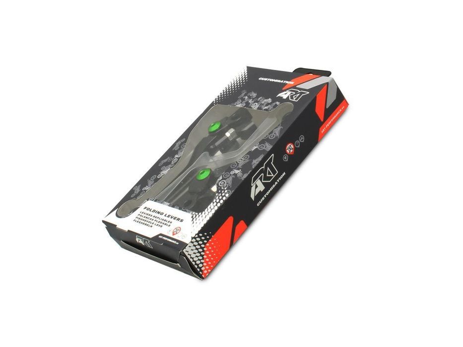 kit manetes articuladas art preta/verde kawasaki
