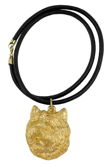 Cairn Terrier naszyjnik pozłocony w pudełku Art-Dog