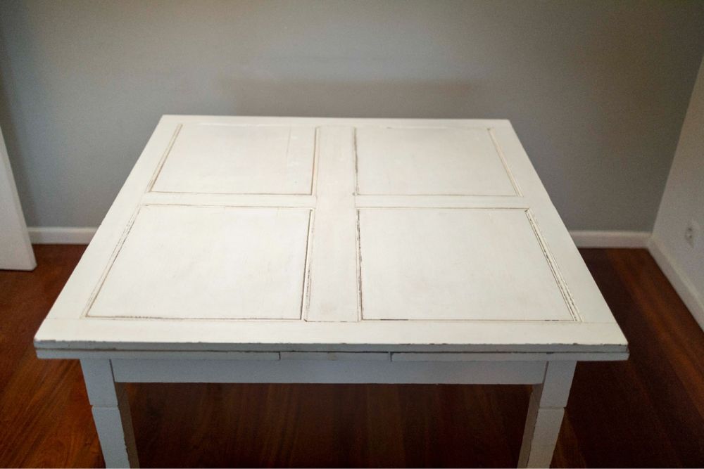 Restored Vintage Square Extendable Table