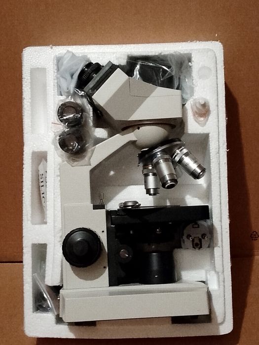 Mikroskop biologiczny 1000x Omax M82E LED dwuoczny studar zeiss delta