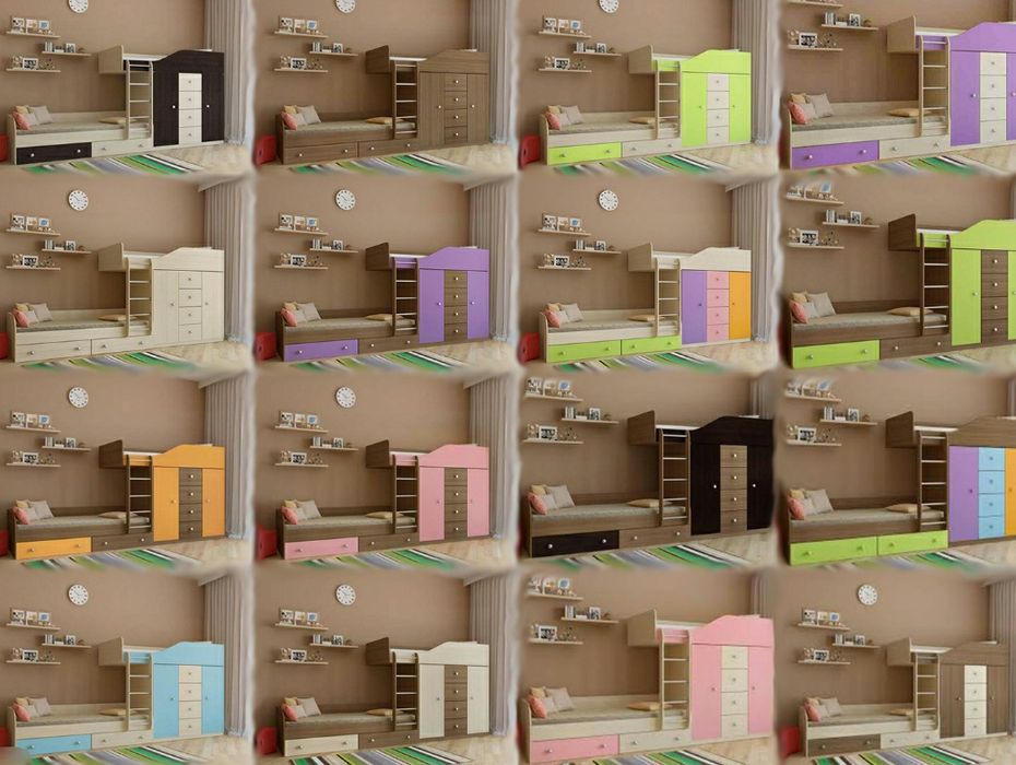 Двухъярусная кровать чердак детская .