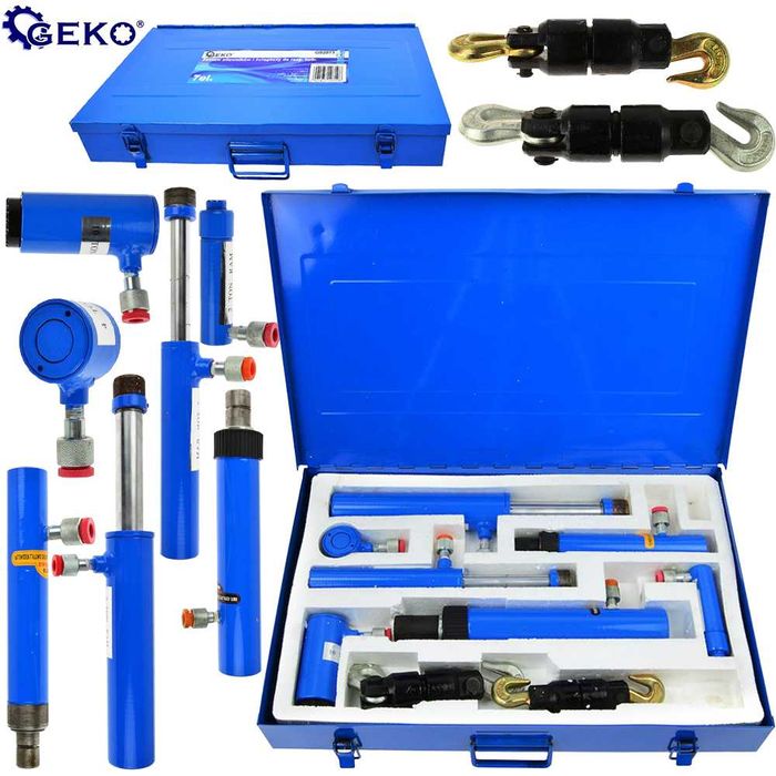 GEKO Zestaw Do Naprawy Karoserii Hydrauliczny Ściągacz Rozpierak W Walizce 7el G02073