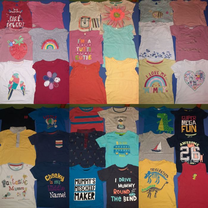 Футболка трикотаж мальчику и девочке  на 9-12 месяцев