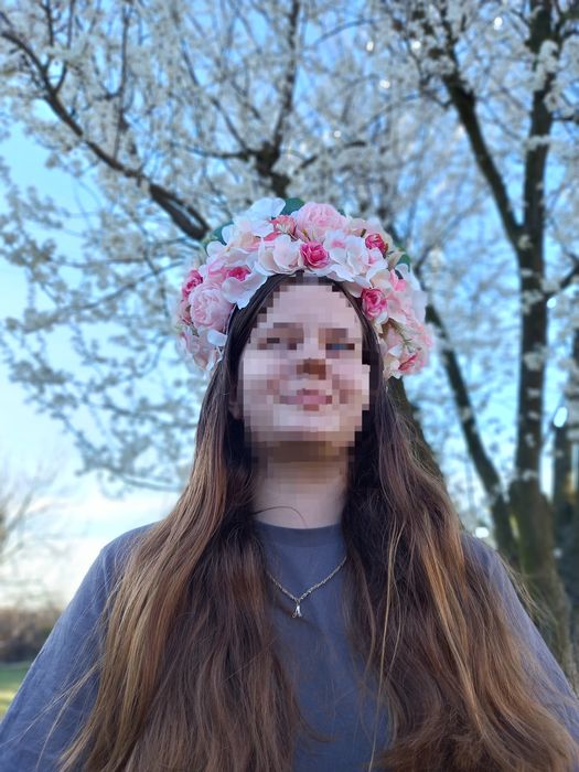Opaska do włosów kwiatowa duża korona