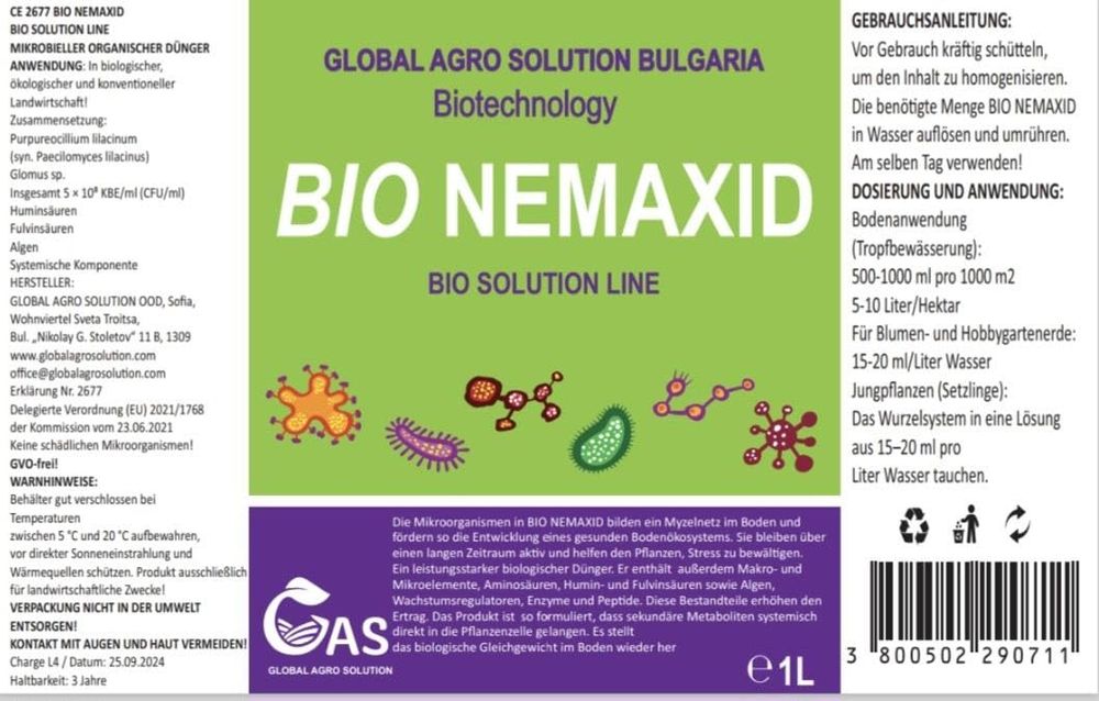 BIO NEMAXID 300 ml preparat mikrobiologiczny do gleby i roślin