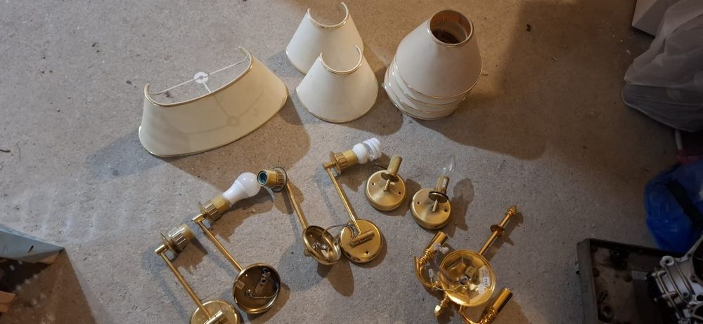 Dwa kinkiety mosiężne z regulacją