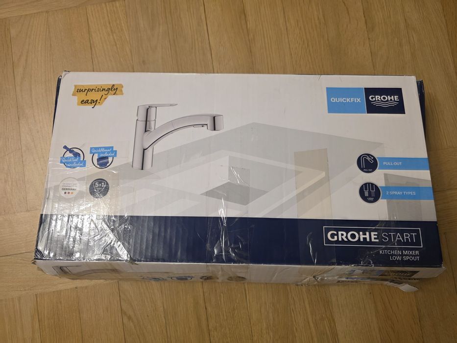 Bateria Kuchenna GROHE START Nowy Kran 2 strumienie wyciągana wylewka