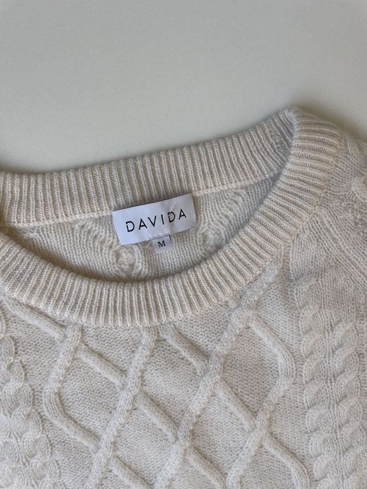 Білий кашеміровий светр Davida