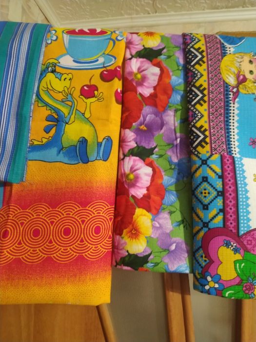 Новые вафельные цветные отрезы для полотенец.