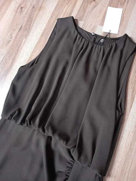 Sukienka długa Zara brązowa